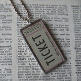 1Vintage carnival / raffle / theater ticket upcycled to soldered glass pendant