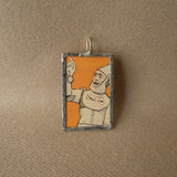 Wizard of Oz, original illustrations from vintage book, up-cycled to soldered glass pendant