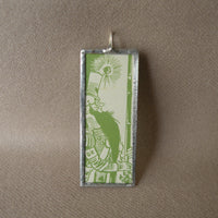 Wizard of Oz, original illustrations from vintage book, up-cycled to soldered glass pendant